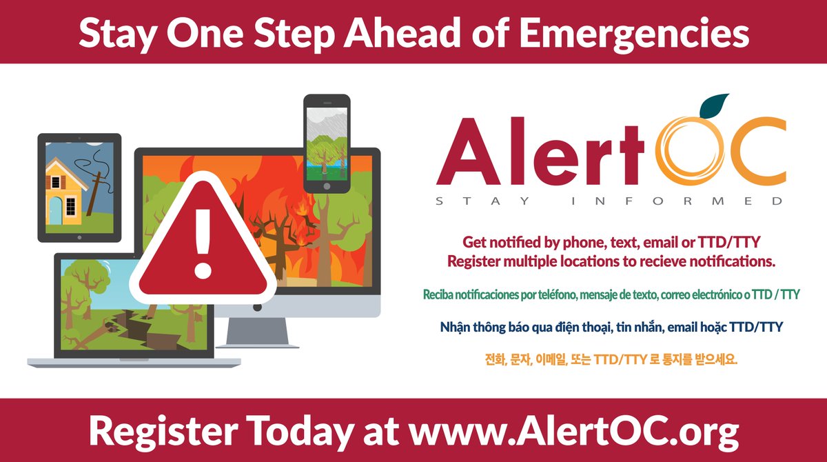 ReadyOC's tweet photo. The AlertOC emergency alert system will be tested this Thursday, October 17. Sign up today to stay one step ahead of emergencies! https://t.co/5RCxXGj2vE @OrangeCountyEOC @OCSheriff https://t.co/TtPV4p00ca