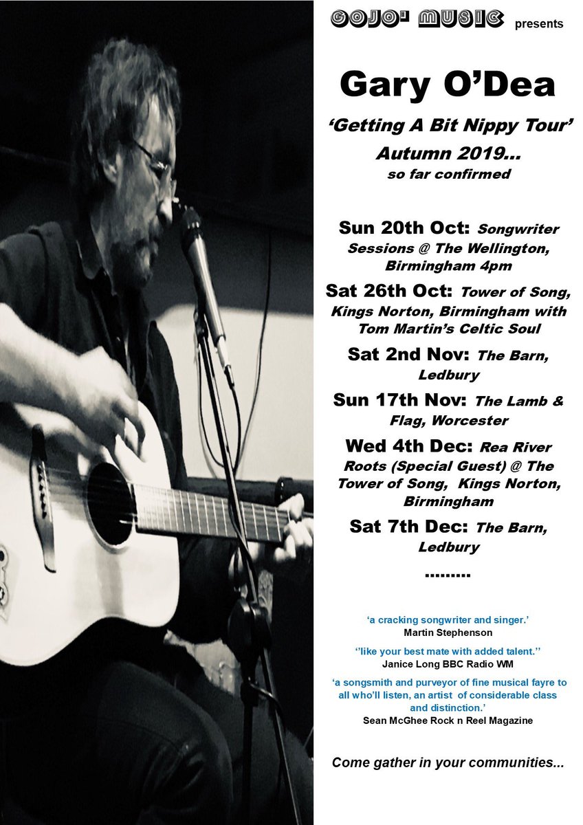 Getting A Bit Nippy Tour kicks off this Sunday @ The Wellington, Bennett’s Hill, Birmingham limited tickets remain behind the bar or pre-order from me 👍🎶🍺 <a href="/WellyRealAle/">The Wellington</a> <a href="/BrumRadio/">Brum Radio</a>  #realmusic #realale