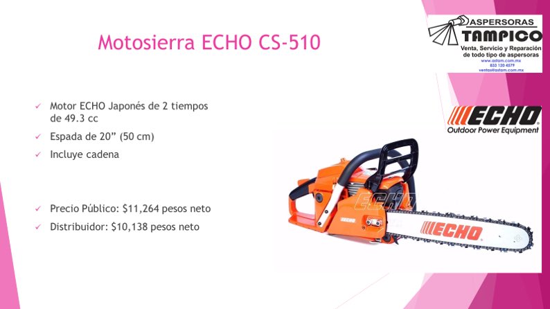 AspersorTampico's tweet photo. Motosierras Echo a precio de distribuidor.

Envío incluido a cualquier parte de la república

#durango #chihuahua #toluca #tamaulipas #veracruz https://t.co/zY6TSsCFBO