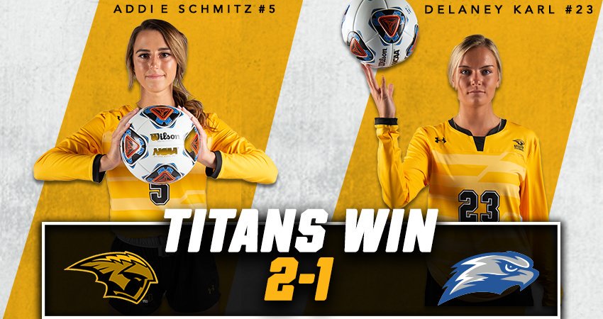 ICYMI: <a href="/UWOWSoccer/">UWO Women's Soccer</a> took a 1-0 lead on Delaney Karl's goal in the contest's 16th minute of action and a 2-0 advantage on Addie Schmitz's score in the 19th to hold on for a 2-1 victory over the Concordia University Wisconsin.

More information: bit.ly/35GNeO4

#HailTitans