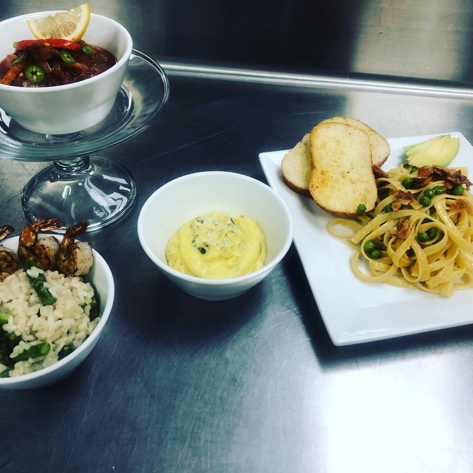 Learn4Life's tweet photo. Our #CulinaryArts students rocked pasta, rice, and grains day! ๐ ๐ ๐พ
Today's Menu: Roasted Poblano Polenta w/ Spicy Sausage Bolognese (grains), Shrimp and Asparagus Risotto (rice), and Fettuccini Carbonara (pasta). #CareerTechEd #Learn4LifeCTE #ChangeYourStory https://t.co/oagjJgh2j4