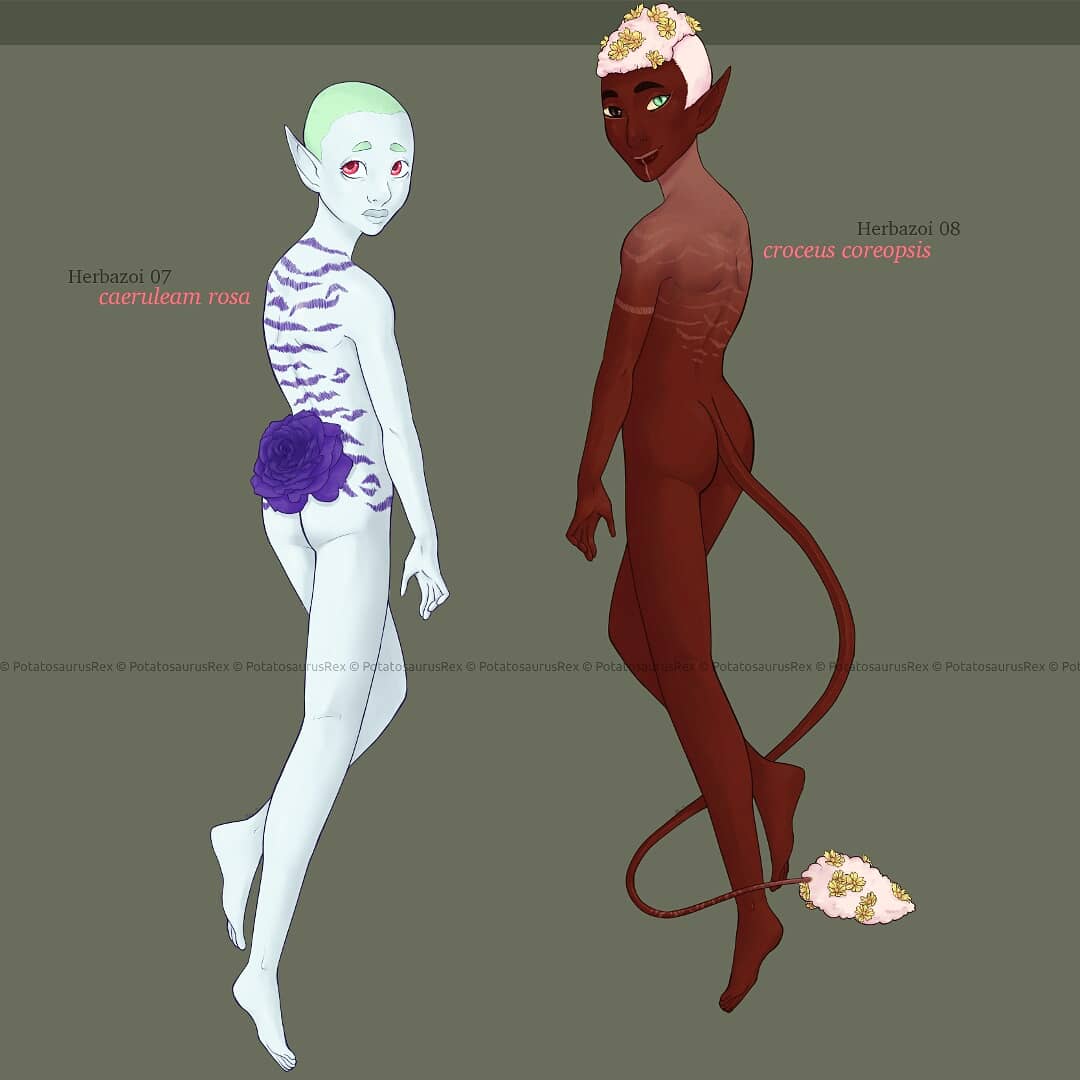 potatointhedark's tweet photo. These herbazoi designs are for sale, $32.00 each. 
#herbazoi #originalspecies #adoptable #characterdesign #art #artwork #myart #myartwork #originalart #originalartwork #artontwitter #artistsontwitter https://t.co/Jt75D9sCr1