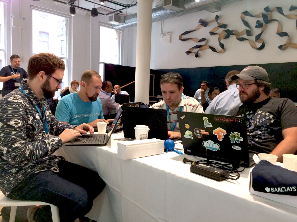 ChathamFin's tweet photo. Chatham’s Technology Team is ready for @Barclays #derivhack2019 at @ThinkRiseNY. Chatham’s team is working to deploy the @ISDA CDM model by leveraging #DAML, the open source smart contract language from @digitalasset. #HomeofFinTech #ISDACDM https://t.co/ZyOXXfpRiD