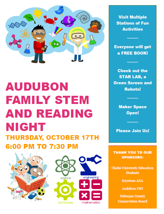 awesomeaudubon's tweet photo. Audubon's Family STEM night is happening TOMORROW! Please join us! We are looking forward to an awesome evening.

#AwesomeAudubon https://t.co/7denfqFnIz