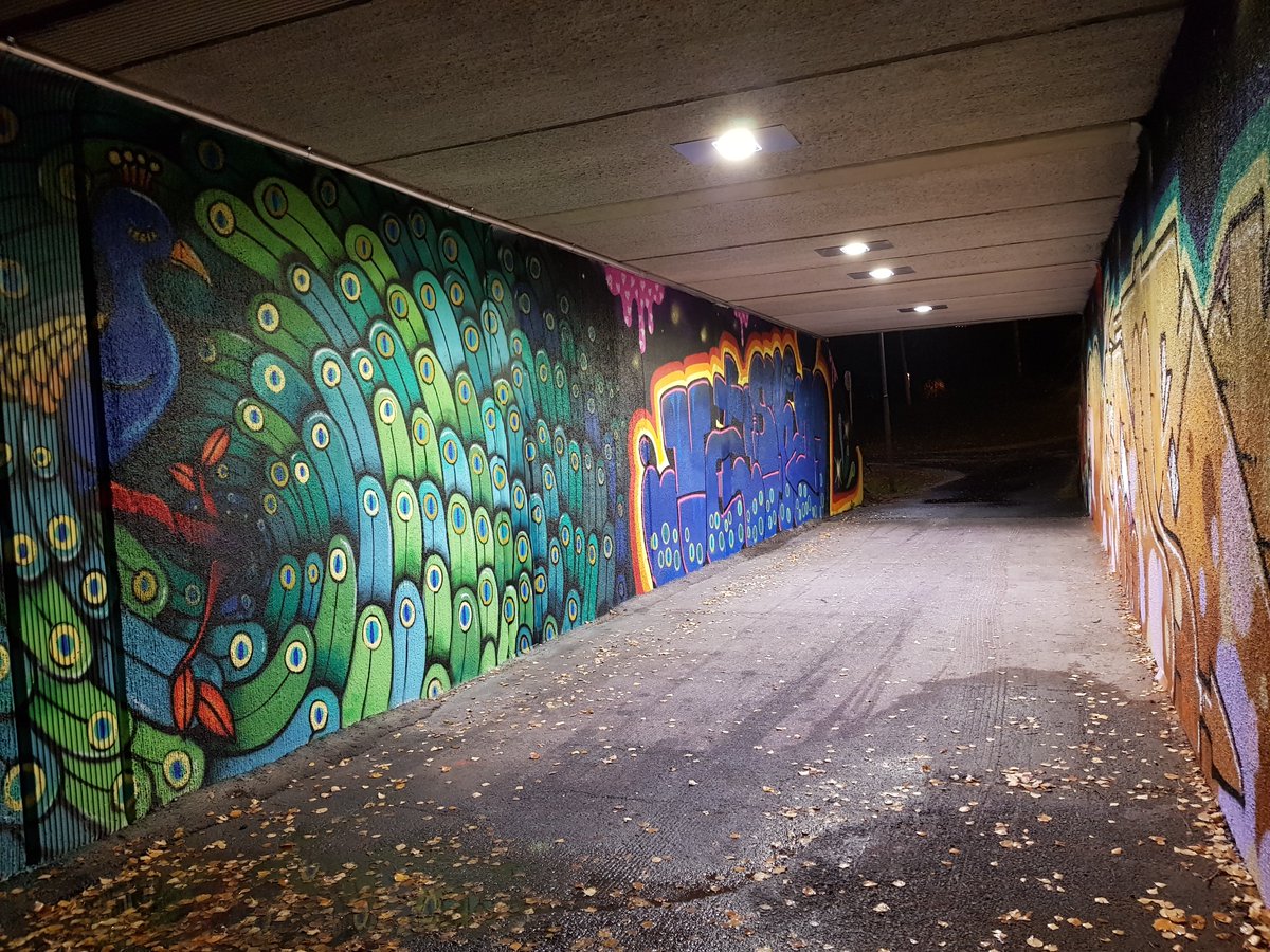 Valoa myös tunnelissa, ei pelkästään tunnelin päässä 😉
Siltakadun alittavan #tunneli'n valaistus on uudistettu #syksy'n aikana. #Jämsä #Siltakatu #katuvalaistus #kunnallistekniikka #graffiti <a href="/JamsanK/">Jämsän kaupunki</a>
