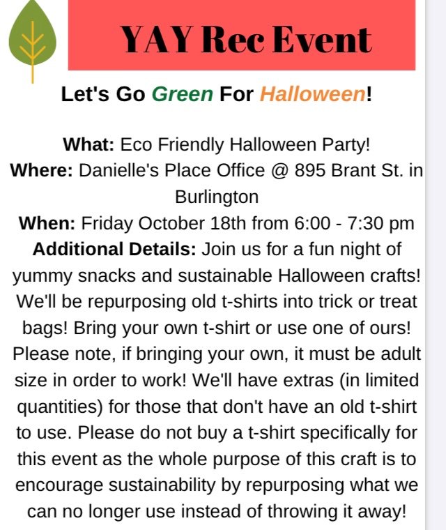 Are you interested in coming to the Rec Event this week? It is happening this Friday! Come out for an Eco Halloween and treats. Don’t forget to respond to Faye to rsvp for the event!!! (Only for matches). To rsvp please email or call Faye. See you there!