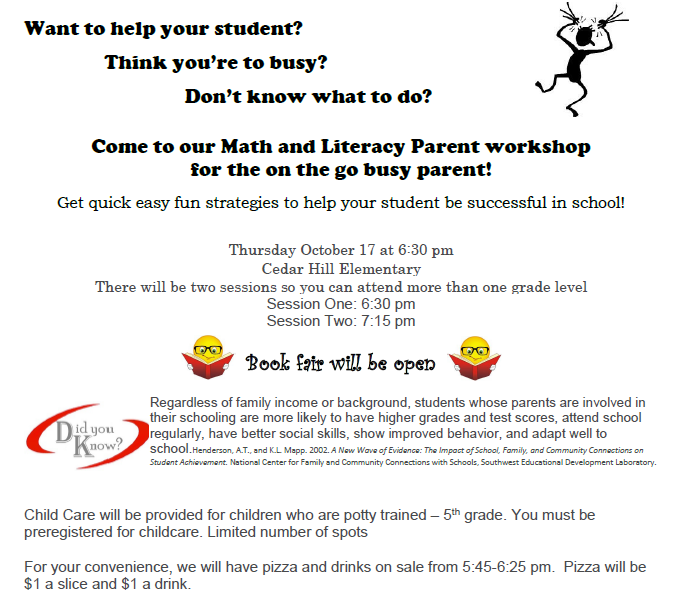 chestitans's tweet photo. We hope to see everyone Thursday night for Math and Literacy Parent Workshop! See below for details. https://t.co/PWfF82UlwL