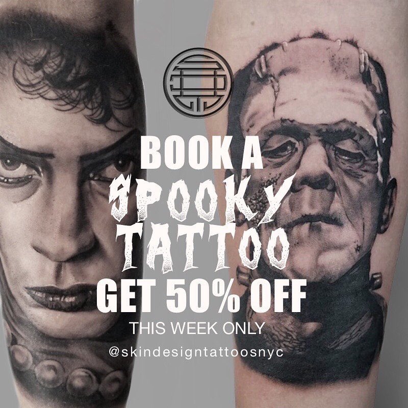 Halloween is coming quick!! Get in the Holiday spirit by booking your spooky tattoo appointment this week! 

#Williamsburg #NewYork #SDTNY #Brooklyn #Tattoo #NYC #BossDay #BossesDay #bossesday2019 #Inktober #INKED #Inktober2019 #halloween2019 #OctoberVibes