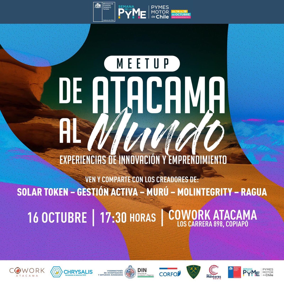 <a href="/Manu_Nanjari/">Manu Nanjarí</a> y <a href="/AlfaroZuleta/">Silvia Zuleta Alfaro</a> dando el vamos al meetup de #Atacama al Mundo en <a href="/coworkatacama/">Cowork Atacama PUCV</a> de <a href="/Corfo/">Corfo</a>