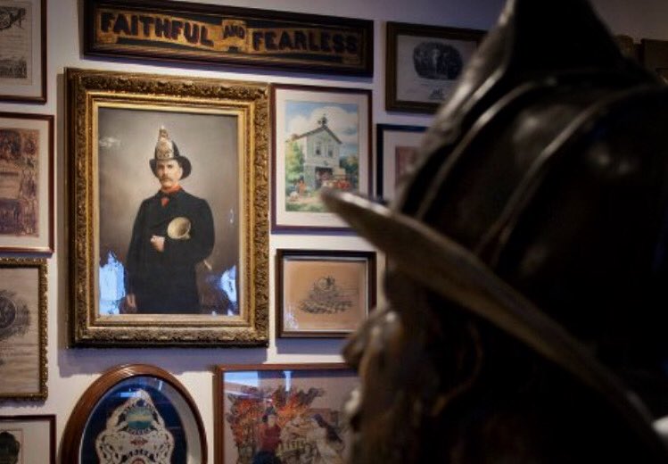 nycfiremuseum's tweet photo. For #WaybackWednesday we share a timeless motto from Brooklyn’s #Engine225 and #Ladder107 that is mounted on our second floor gallery: “Faithful and Fearless.” Love the storied history of the #FDNY? Plan your visit to the #NYCFireMuseum at https://t.co/DZSWT6WFAT https://t.co/fKLusmDj3h