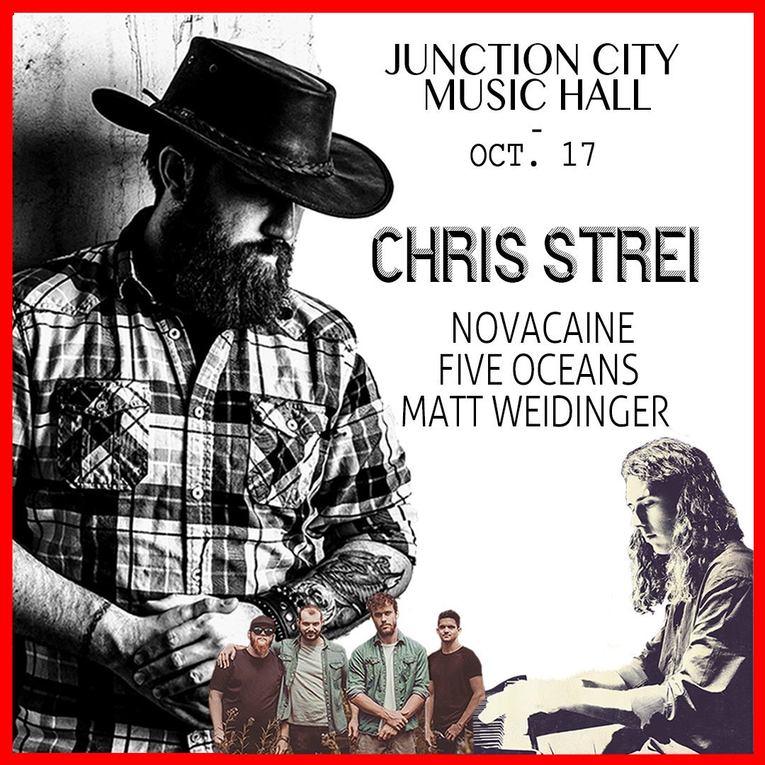RedPine Music (@redpineofficial) on Twitter photo TOMORROW: <a href="/ImChrisStrei/">Chris Strei</a>, <a href="/fiveoceansmusic/">Five Oceans</a>, NOVACAINE and <a href="/Mattweidinger/">Matt Weidinger</a> will be serving up some fine country music with a dash of alt-rock.
Head over to <a href="/JunctionCityMH/">Junction City</a> to see these acts in action! Tickets $10 in advance on RedPine, doors at 7pm!
app.redpinemusic.com/campaigns/857 TOMORROW: <a href="/ImChrisStrei/">Chris Strei</a>, <a href="/fiveoceansmusic/">Five Oceans</a>, NOVACAINE and <a href="/Mattweidinger/">Matt Weidinger</a> will be serving up some fine country music with a dash of alt-rock.
Head over to <a href="/JunctionCityMH/">Junction City</a> to see these acts in action! Tickets $10 in advance on RedPine, doors at 7pm!
app.redpinemusic.com/campaigns/857