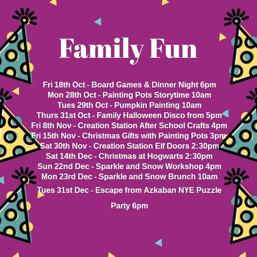 SOOOO much planned between now and Christmas (this is only some of it!) Ask us for more details or pop over to our Facebook events section. We love creating events for the whole family to enjoy together #harrogate #harrogatekids #harrogatefamilies