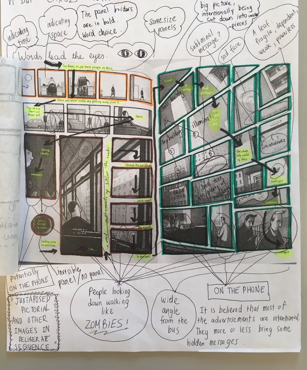 Nsousanis's tweet photo. These two students approached analysis in transparent layers - so much depth! #comicsannotation 3/? https://t.co/8P3YXXnnpn