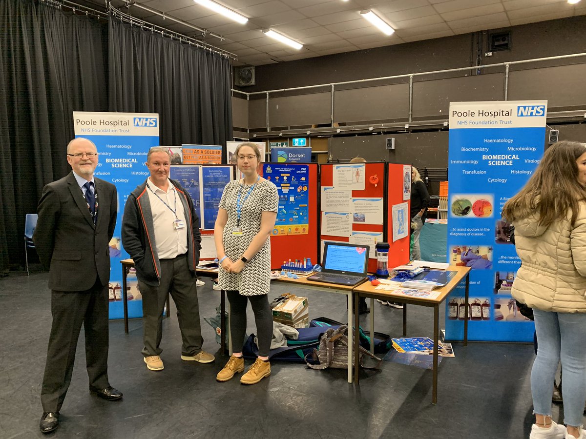 <a href="/Poole_Hospital/">Poole Hospital</a> pathology department promoting the <a href="/IBMScience/">IBMS #AtTheHeartOfHealthcare</a> accredited biomedical science degree to inspire, encourage and inform the future generations scientists at a local careers evening! #attheheartofhealthcare