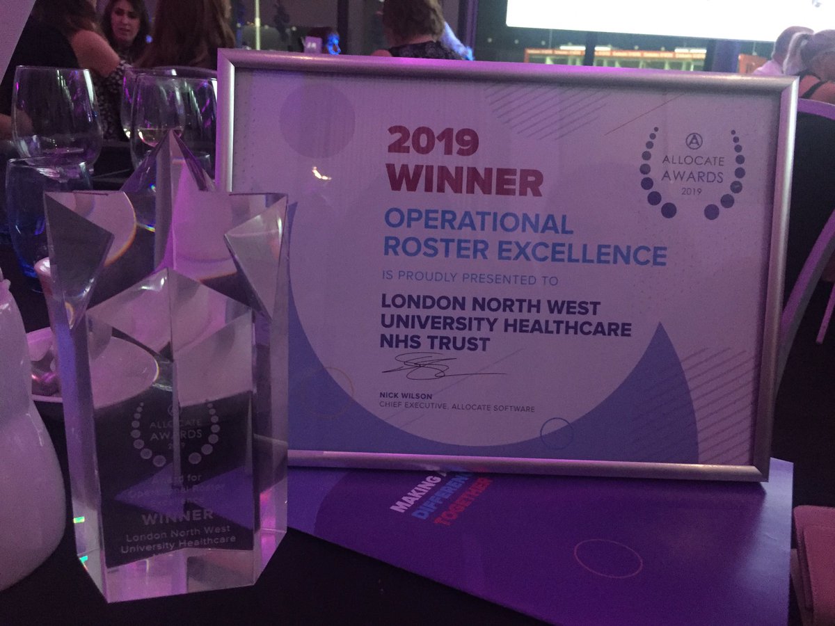 evaasmity's tweet photo. A well deserved award!!! Huge congratulations to the whole team! #AllocateAwards19  @LNWH_NHS https://t.co/iOIhpOk1iP