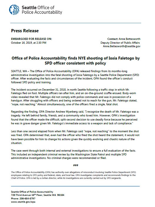 Seattle Office Of Police Accountability Seattleopa Twitter