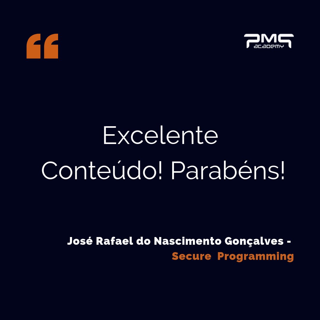 pmg_academy's tweet image. Rafael, muito obrigado! :)👨🎓
Obtenha também sua certificação internacional!
Acesse: news.pmgacademy.com/secureprogramm…
#secureprogramming #soufã #cursooficial #ti #technology #depoimentos #gestãodeti #governançadeti #itsm #certificacaointerrnacional #cursooficial #peoplecert #exin