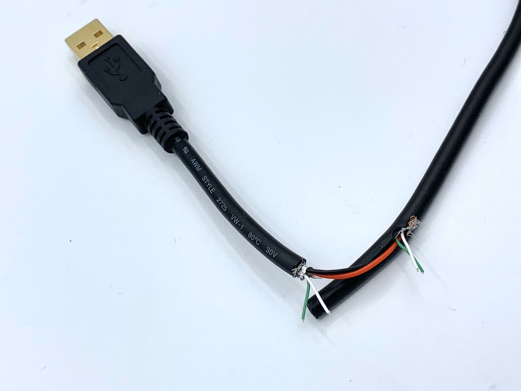 DETERMINISTIC OPTIMISM 🌞 (@nvk) on Twitter photo Make a USB condom with any old cable:
Strip the cable and cut the two wires that are NOT Black or Red. These could be green, yellow, blue, etc... if you are careful you could even keep the shield/ground intact. Tape the leads, don’t short any wires! Do this at your own risk. Make a USB condom with any old cable:
Strip the cable and cut the two wires that are NOT Black or Red. These could be green, yellow, blue, etc... if you are careful you could even keep the shield/ground intact. Tape the leads, don’t short any wires! Do this at your own risk.