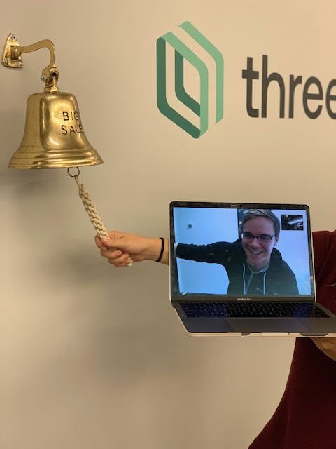threekit's tweet image. When you can&apos;t personally ring the big sales bell...sometimes you need a helping hand 🤣👐