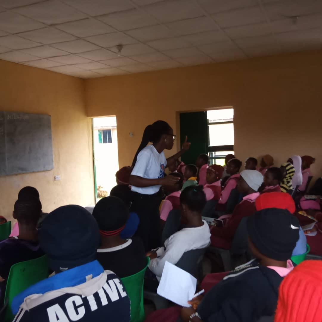 Pama_Foundation's tweet photo. @GCPIGlobal's Founder and President, @O_AmiPat delivering a talk on Self Confidence titled "Believe in Yourself" during the outreach at GSS Rot-Norong Jos North.
#UnscriptedAndUnstoppable
#GirlPower https://t.co/GqlAuqgMly