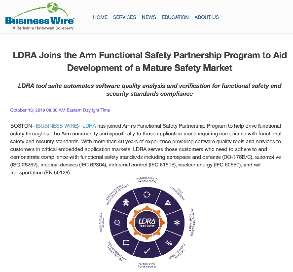 hci_marketing_'s tweet photo. .@ldra_technology joins @Arm Functional Safety Partnership Program to aid in development of a mature safety market. #LDRAtoolsuite automates software quality analysis & verification for #functionalsafety & #securitystandards compliance. #FuSA #ArmTechCon https://t.co/FyQT7NT03u https://t.co/0dyJejahNg