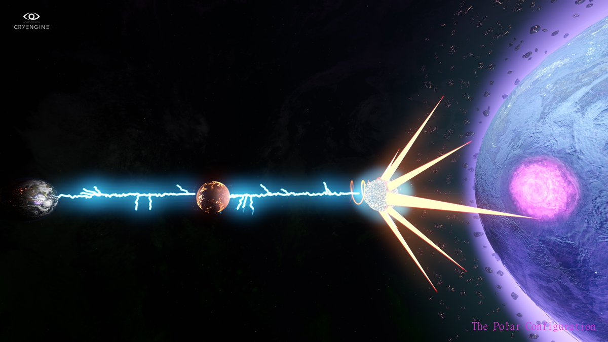 devcalm8's tweet image. An ancient planetary configuration as Venus &amp;amp; Mars interact with the Earth initiating a chain of events that wiped mankind's memory, after witnessing a cosmic flash, searing thunderbolts of electrical exchanges discharging between planets. @CRYENGINE #gameart #polarconfiguration