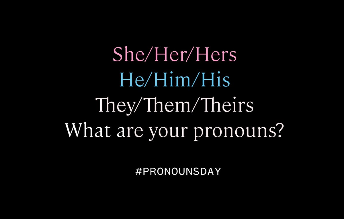 On this #PronounsDay, remember that it’s crucial to respect and affirm each other’s identities. Your pronouns are valid.