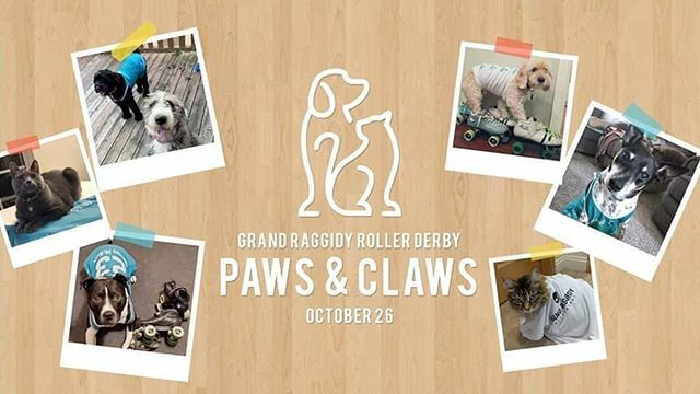 grandraggidy's tweet photo. Save the date! October 26th, doors open at 6pm. Come watch our Paws vs Claws roller derby matchup and you may end up adopting a new pet to take home.
#grandraggidy #rollerderby #michiganrollerderby #grandrapids #thingstodoingrandrapids https://t.co/EUafkhljSg https://t.co/udcDc7LqCL