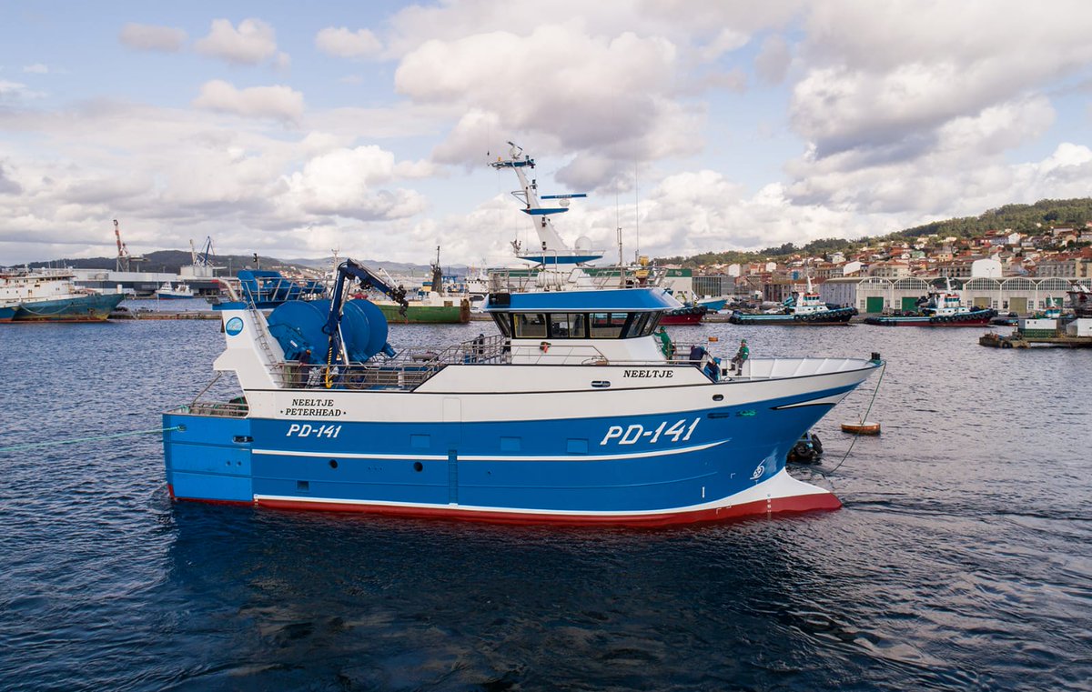 Delivery ceremony celebrated today at <a href="/nodosasl/">NODOSA Shipyard</a> shipyard. "NEELJTE" is a twinring trawler &amp; flyshooter for the company OSPREY FISH GROUP.