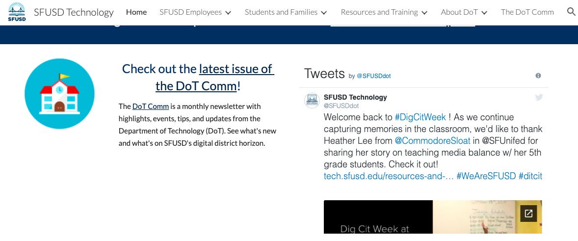 Did you miss any of the great action from our 1st day of #DigCitWeek yesterday? You can follow along on our scrolling Tweets at tech.sfusd.edu #WeAreSFUSD #digcit