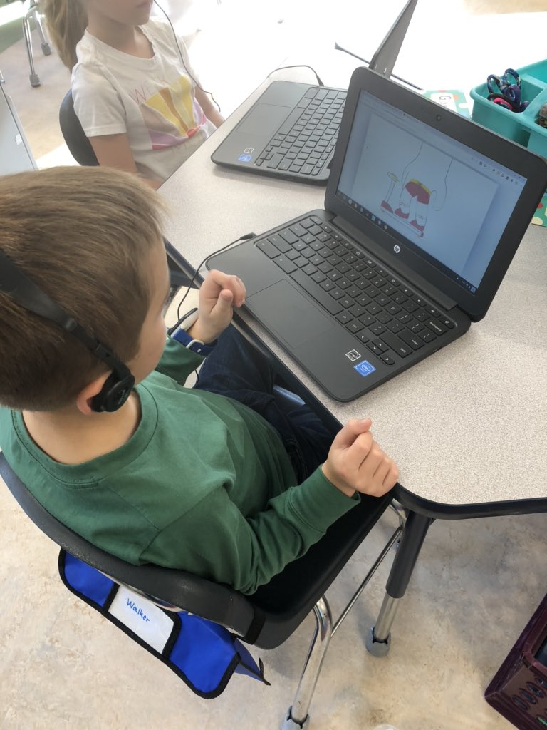 Our first day with Chromebooks!  Learning about the keyboard #firsties #technology