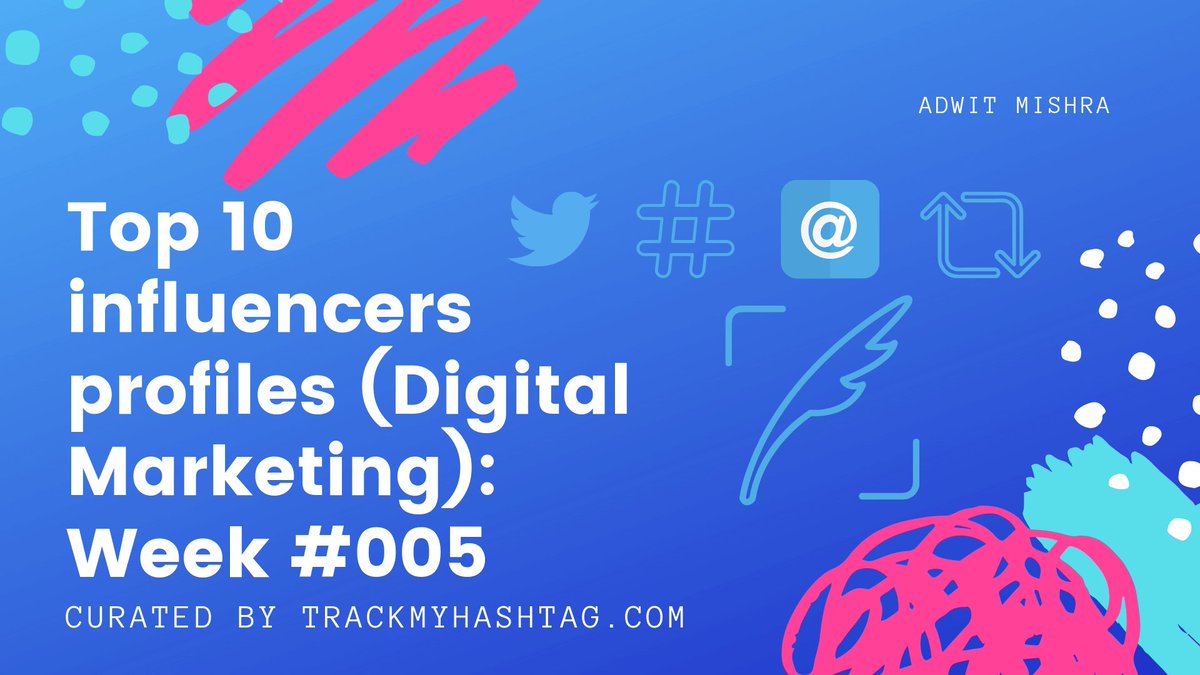 Ileane's tweet photo. Top 10 Influencers Profiles (Digital Marketing): Week 5 - TrackMyHashtag https://t.co/YKrfFHAXxY via @trackmyhashtag [Thanks for including me in the list this week] https://t.co/ToD01yXD44