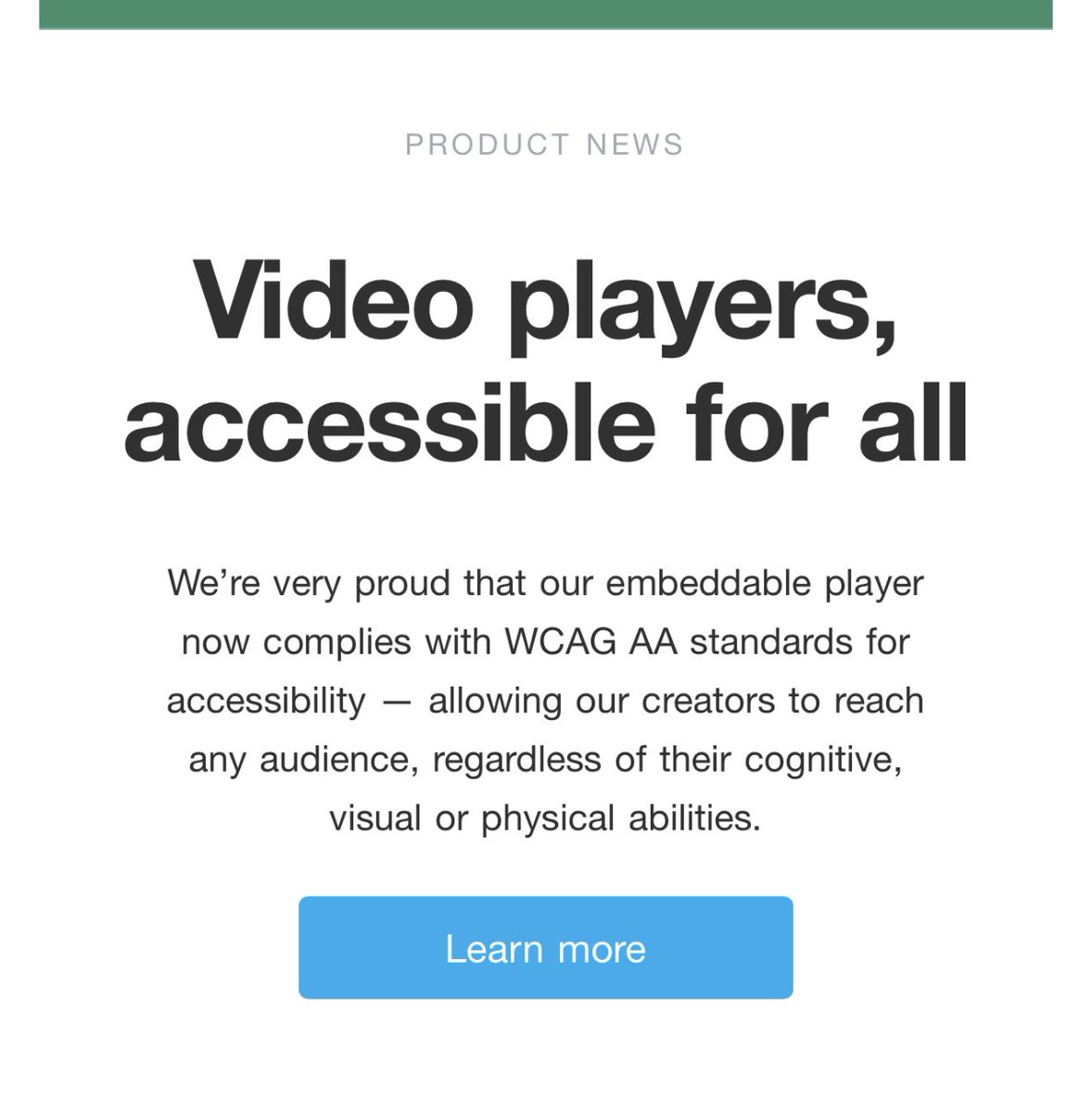 emailDeveloper's tweet image. 👏🏼👏🏼👏🏼👏🏼⁦@Vimeo⁩ #a11y