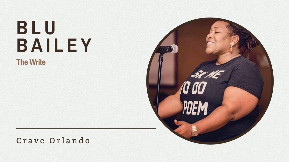 CraveFLA's tweet photo. #CraveFLA Orlando Leader Spotlight: Blu Bailey of @thewrite3000

Meet Blu here: https://t.co/qHEAQcPTud

#SpirituallyCurious #Leadership #Philanthropy #Entrepreneurship #Orlando #OrlandoFL #ThisIsOrlando #Poetry #Art #Writing #CreativeWriting https://t.co/cCxK61Kxti