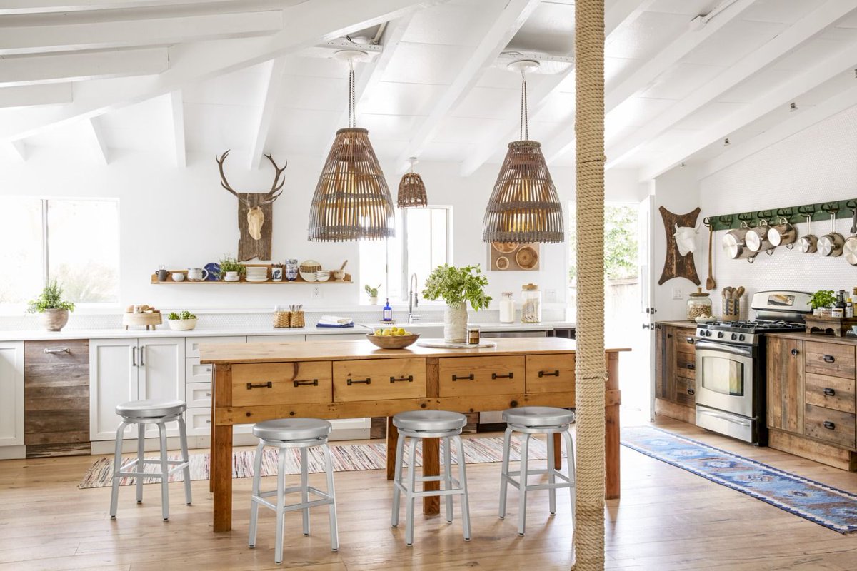 nyappliances's tweet photo. A2 This is truly unique lightning. ❤️ Woven baskets turned upside down are perfect option for farmhouse designs! #VictoriaPearson #KBTribeChat https://t.co/dBJ6TfnPA0