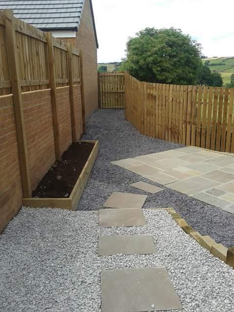 CGSOVBFD's tweet photo. A low maintenance garden we created with a Indian stone paved patio area and a raised herb garden https://t.co/xVI3mVruv3