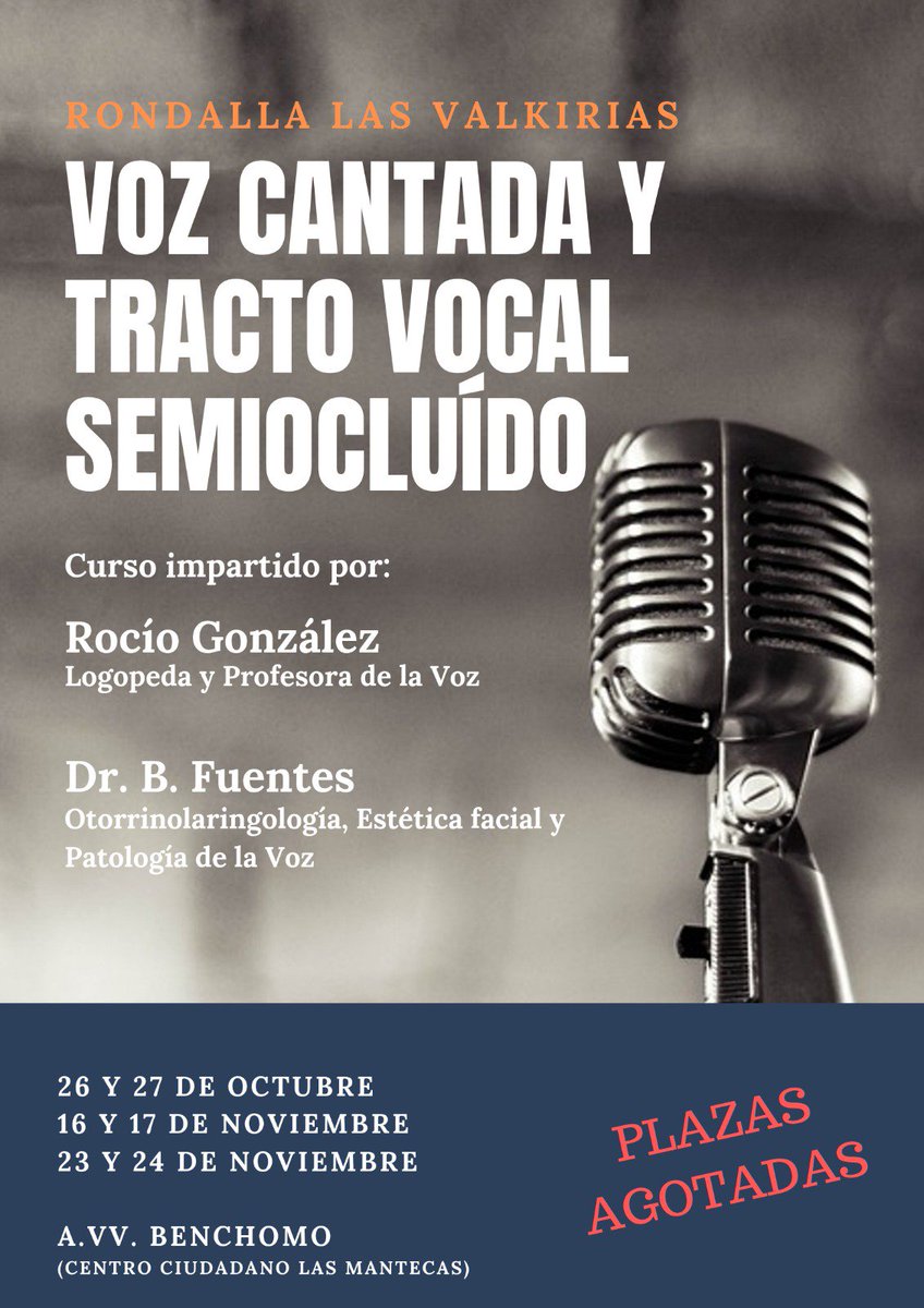 LasValkiriasRon's tweet photo. ¿Conoces cómo es tu voz? ¿Está cansada cuando terminas de ensayar? Comenzamos una formación en VOZ CANTADA Y TRACTO VOCAL SEMIOCLUÍDO con la logopeda Rocío González y el otorrinolaringólogo Dr. B. Fuentes. Gracias a @benchomo_aavv para facilitarnos el espacio. #Formación #TVSC https://t.co/Z1eOlvXpvm