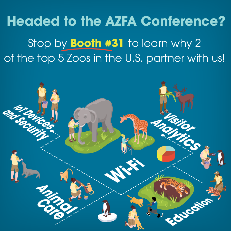 PowernetCo's tweet photo. We are just 4 days away from the start of the 2019 AZFA - Aquarium and Zoo Facilities Association annual conference in Oklahoma City! Don't miss us at Booth #31 or our speaking presentation on 10/21!

#azfa2019 #wifipartner #guestwifi #zoos https://t.co/ueJ2K9niWd
