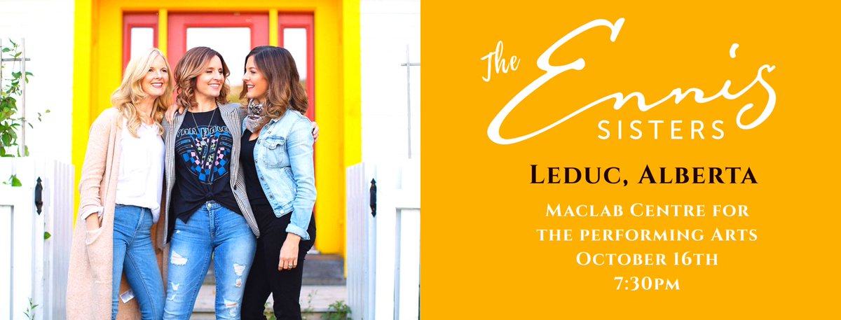 ENNISmusic's tweet image. We’re performing @MaclabCentre in #Leduc, Alberta TONIGHT! Show starts at 7:30pm. @maureenennis3 @HipDubT #KeepingTime #falltour2019