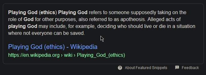 Playing God (ethics) - Wikipedia