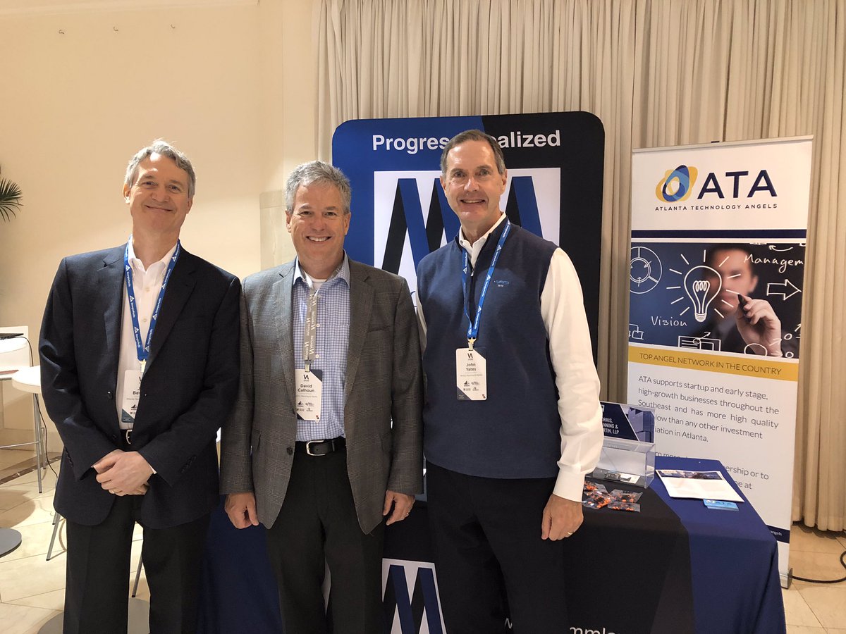 MMM_Law's tweet photo. Joe Beverly of @Angel_Atlanta joins the @MMM_Law booth with partners David Calhoun and @jcyates. #VA2019 #mmmlaw #ATA https://t.co/7MOZIUMSnV