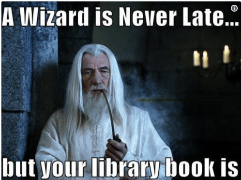 It's time for #MemeMonday! (Bring those overdue books back so other people can use them, please.) #LOTR #Gandalf #library #overdue #books #WizardWisdom