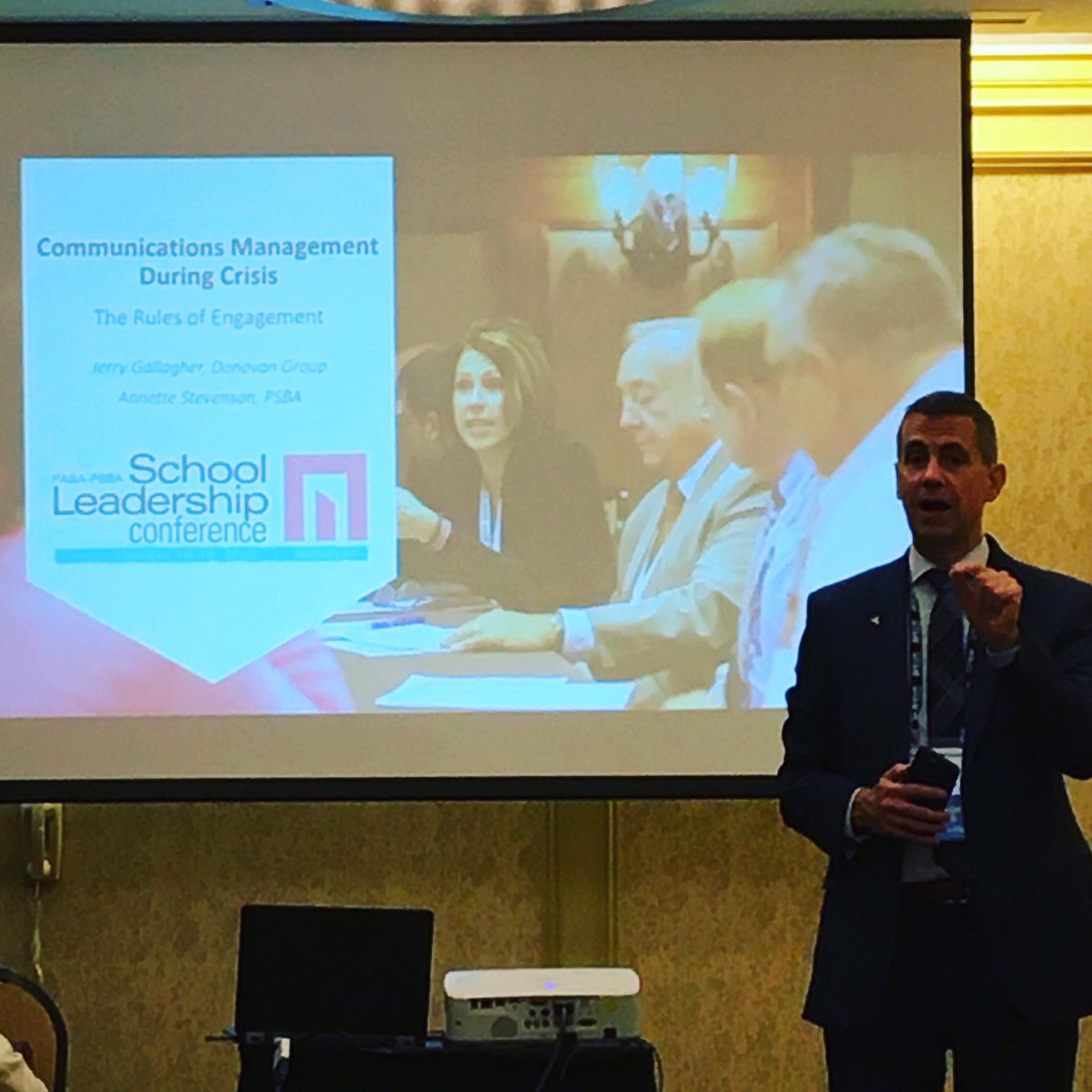 Looking forward to the content of the next session - Communications Management During Crisis. •
•
Crisis communication tools have value in a variety of audiences. •
•
#PASLC2019 @PSBA #communications #conferences #networking #viewfrommydesk #workingatisett