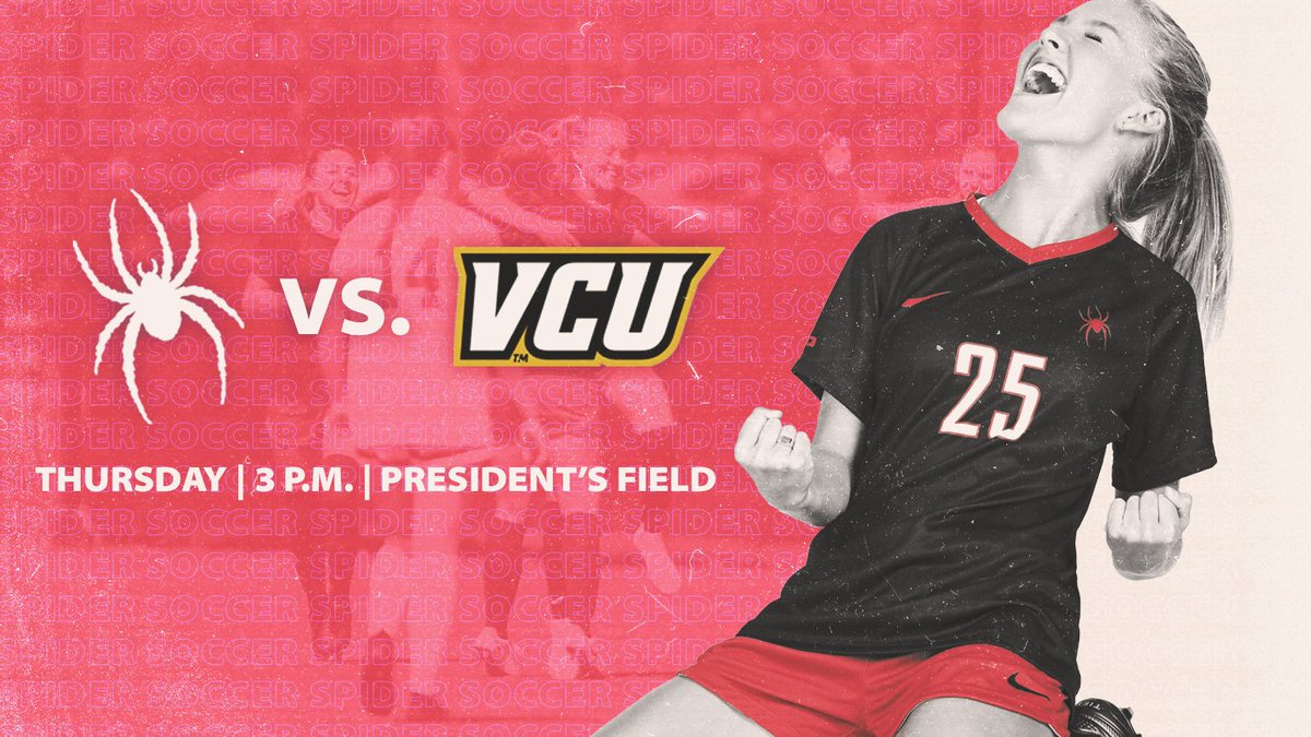 SpiderAthletics's tweet photo. We're 2️⃣4️⃣ hours away from @SpiderSoccer's showdown with VCU  at the President's Field on River Road. Huge game for our squad as they battle to secure a spot in the @atlantic10 tournament! Be there!

#OneRichmond https://t.co/N7JnKDdgoJ
