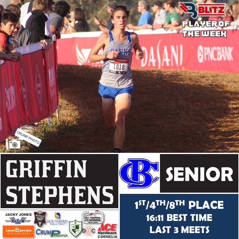 BlitzSportsGA's tweet photo. BLITZ Cross Country Runner of the Week:
#BanksCo Senior Griffin Stephens
https://t.co/Og07JshT9h https://t.co/50jEqU7Qny