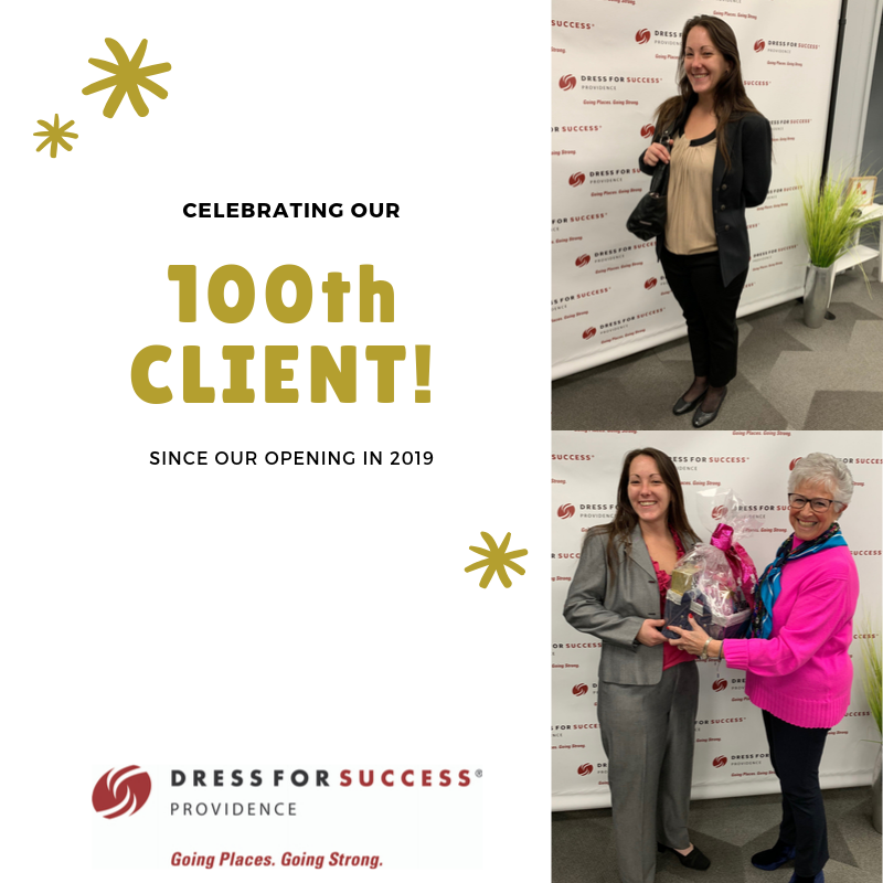 We were thrilled to launch our services in Jan 2019 to support #RhodeIsland women into the workforce. Our first year here has been incredible as we work with women who inspire us every day. Today, we celebrate a terrific milestone - our 100th client❣️#PVD #401love #bettertogether