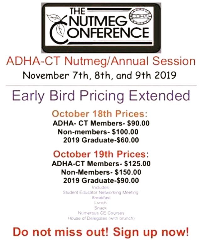 ADHAConnecticut's tweet photo. There’s still time to save on registration! Visit https://t.co/qVLRCypoRF
#ADHAStrong #adhaconnecticut #adhact #ConnecticutRDH #ThinkADHA #ADHAAd #dentalhygiene #RDH #dentalhygienist https://t.co/2Wm9XTopBw