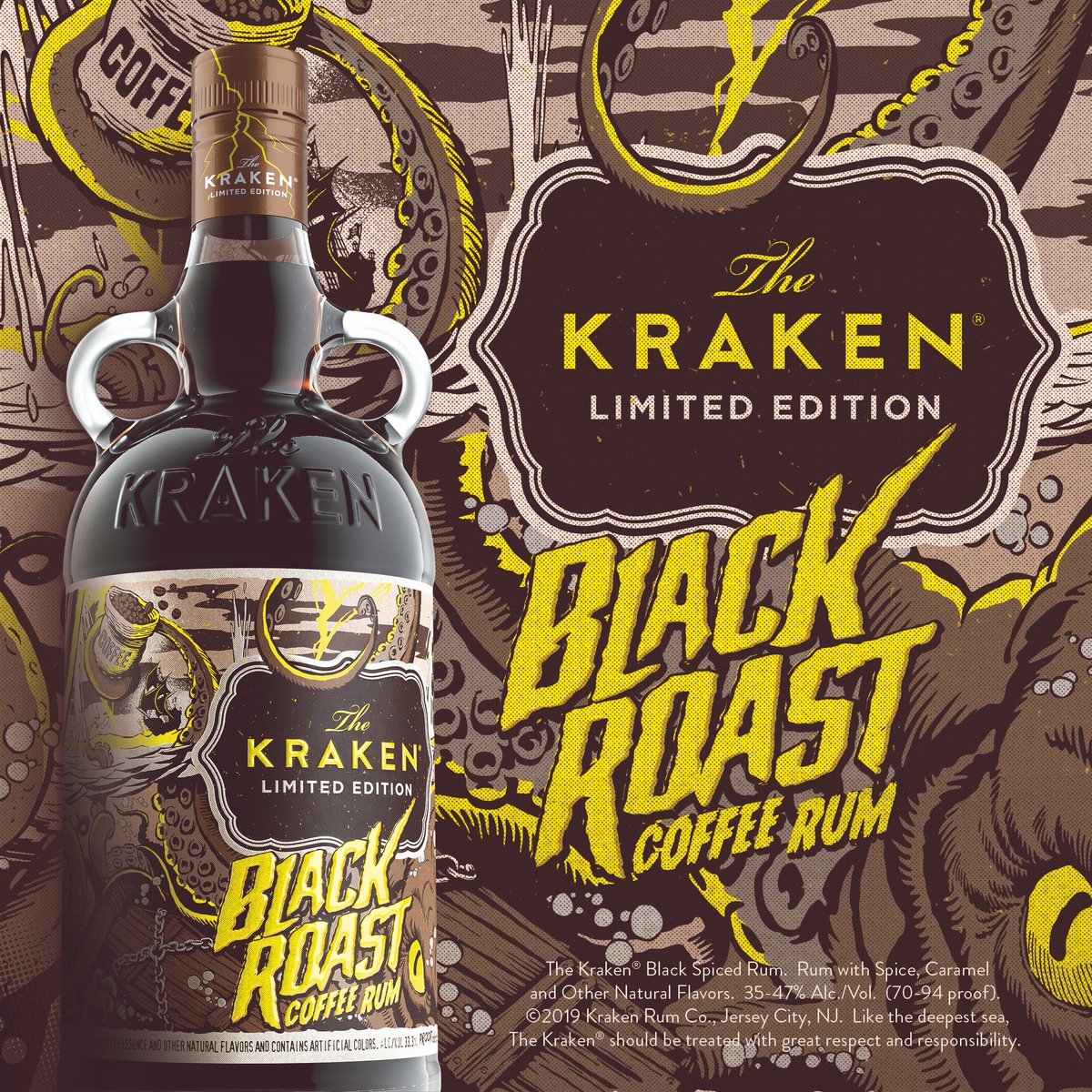 Kraken Limited Edition Ceramic Bottle Black Spiced Rum