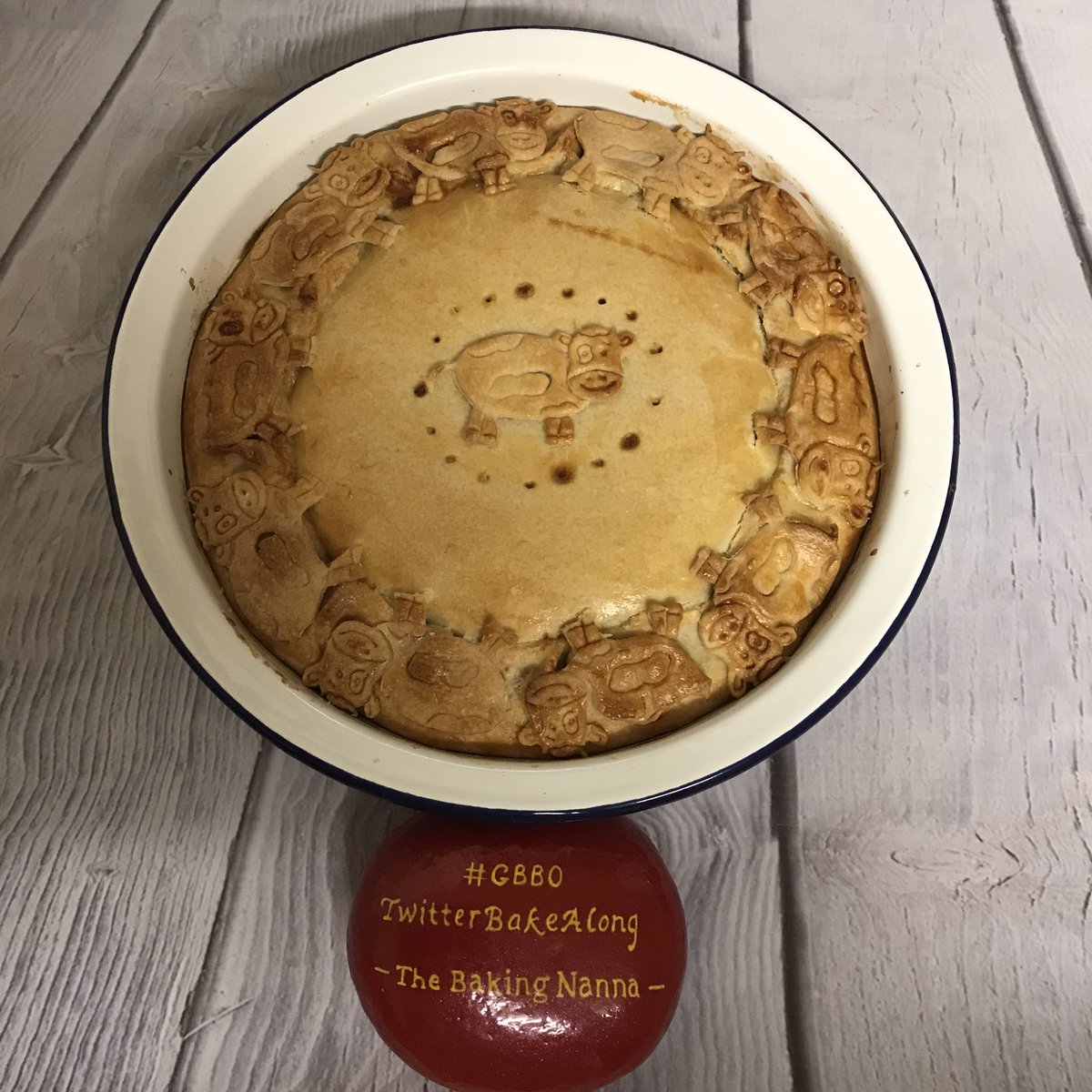 No stack here I am afraid but I have made a hot water crust 🐄 🥧 for #GBBOTwitterBakeAlong I don’t think my <a href="/No1Sugarcraft/">FMM Sugarcraft</a> cutter knew what was happening 😂😂😂 #GBBO #GBBO2019 #PastryWeek
