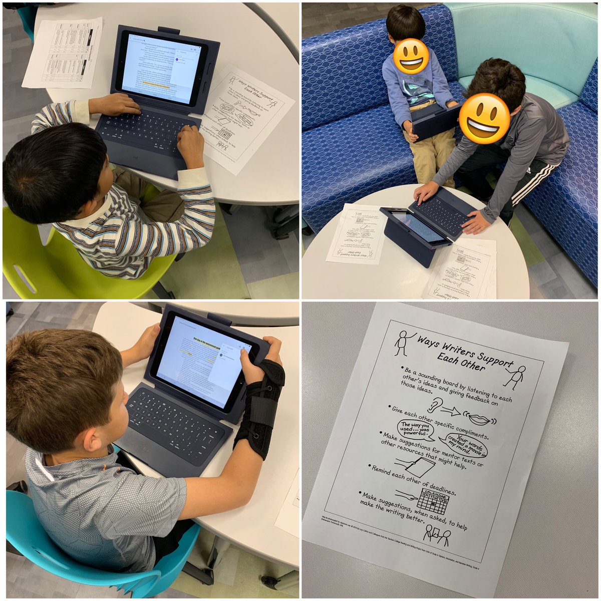 Fourth grade students are peer editing their realistic fiction writing! #WeAreChappaqua #realisticfictionwriting